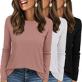 Ekouaer Womens Long Sleeve Shirts 3 Pack - Comfortable Layering Tops