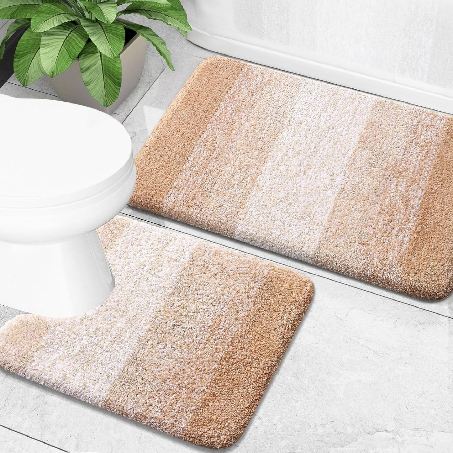 OLANLY Bathroom Rug Set 2 Piece for Soft Absorbent Comfort