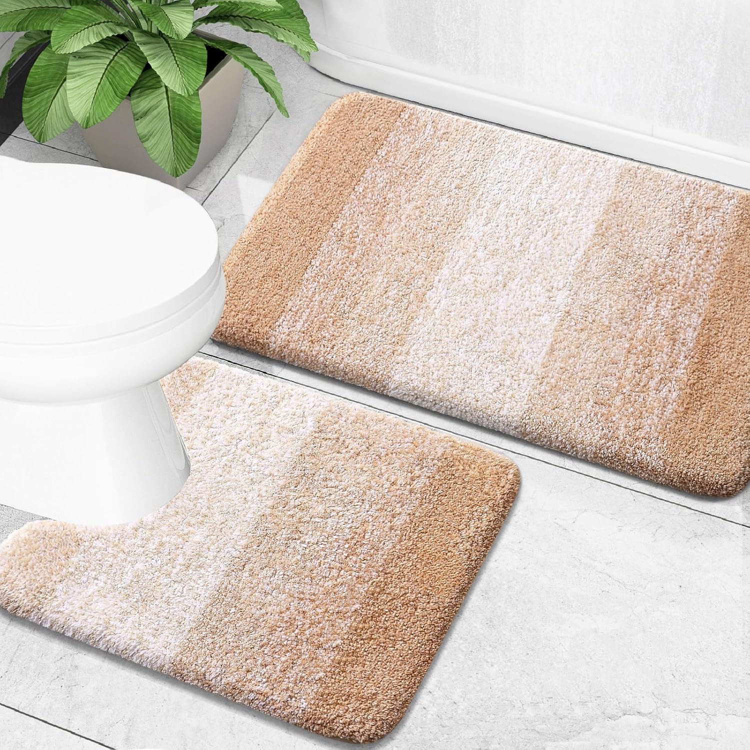 OLANLY Bathroom Rug Set 2 Piece for Soft Absorbent Comfort