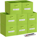 Fabric storage cubes 8 Pack 11 in Cube Organizer Bins - Foldable Lime