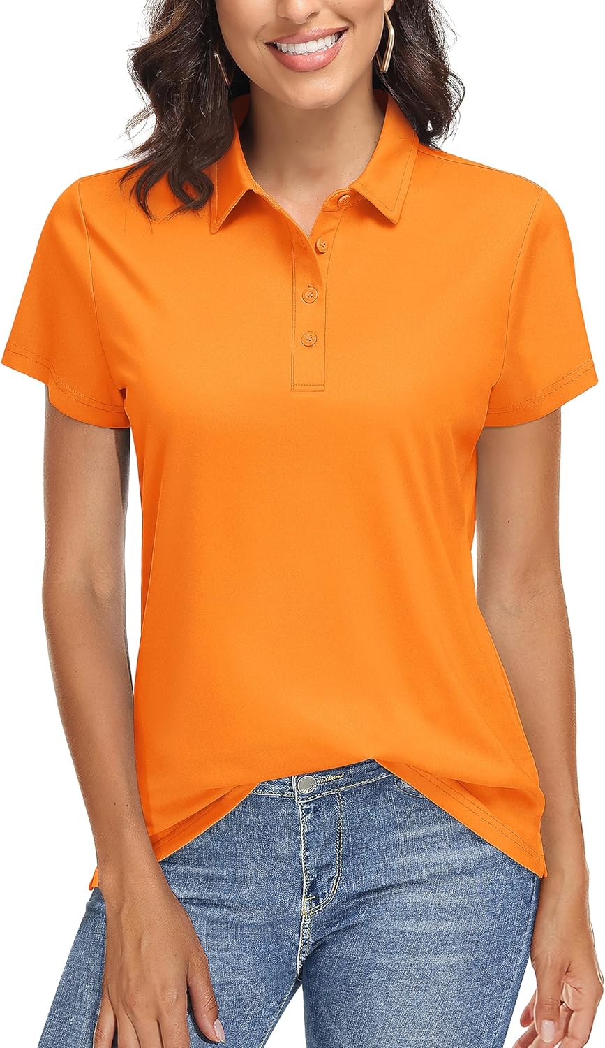 TACVASEN Women's Golf Polo Shirts with UPF 50+ Sun Protection