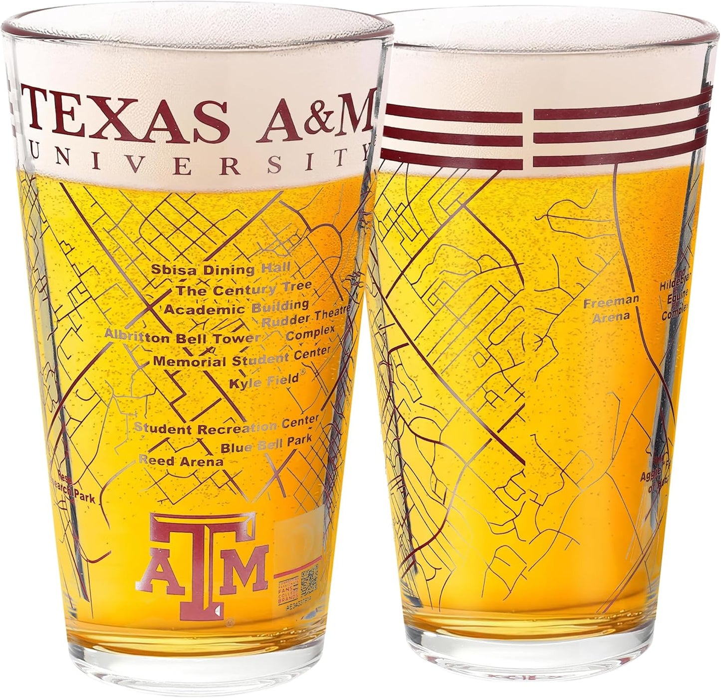 University of Texas A&M Aggies College Pint Beer Glasses Set