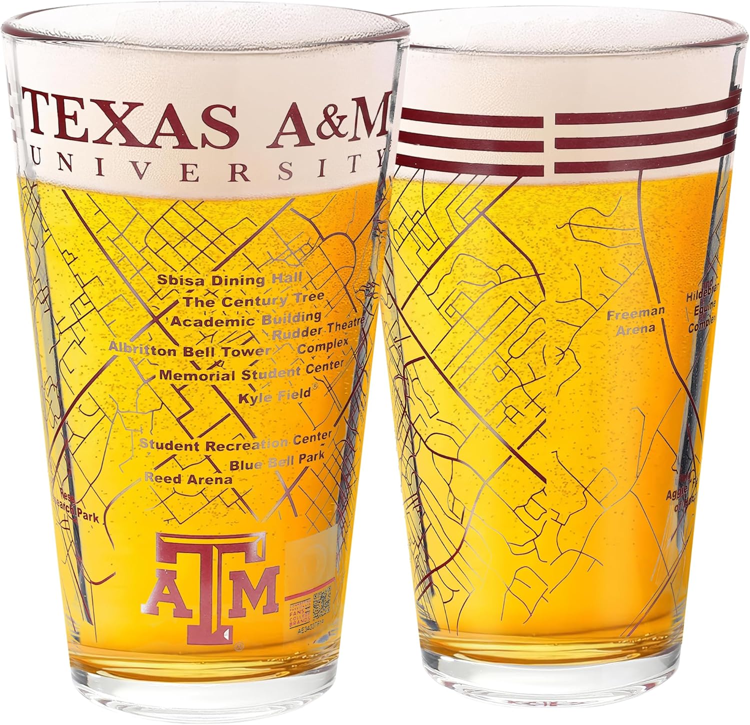 University of Texas A&M Aggies College Pint Beer Glasses Set
