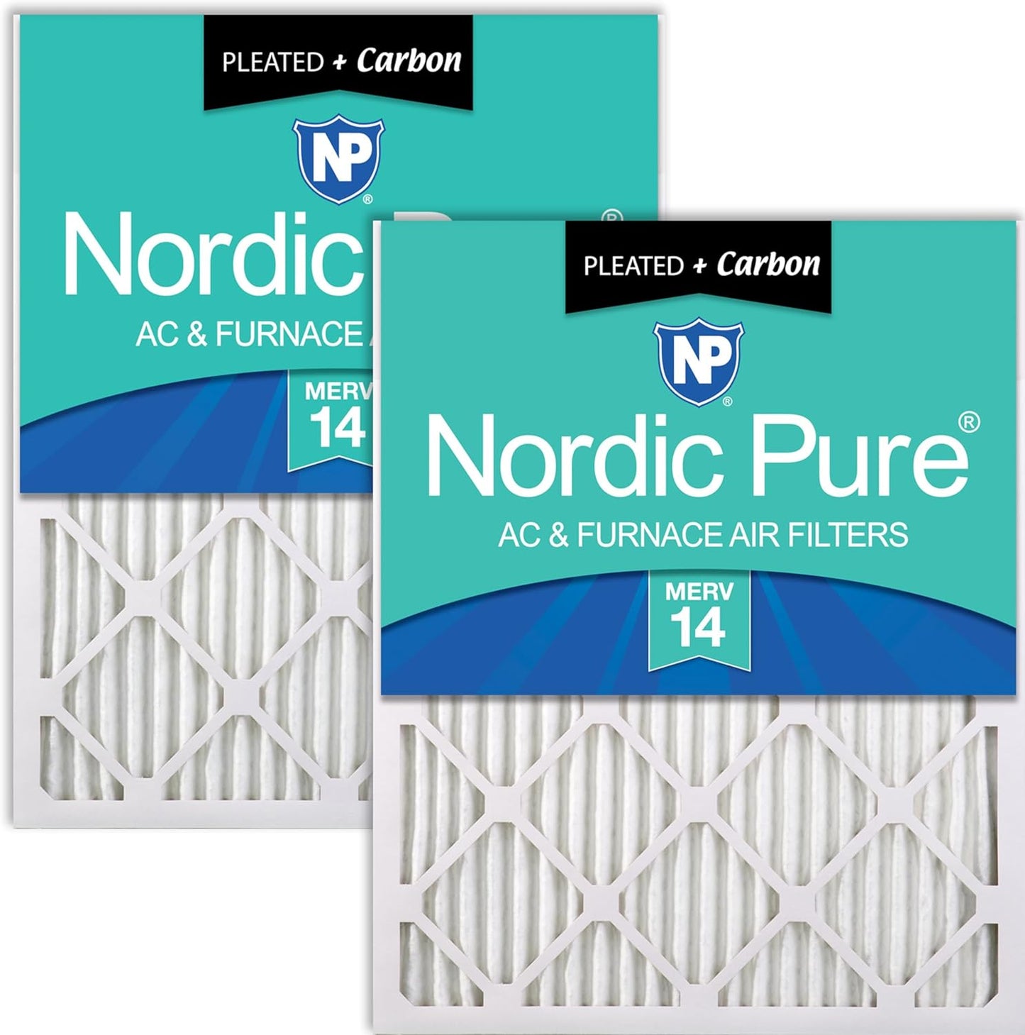 Nordic Pure 12x12x1 Pleated Air Filters with Carbon for Odor Control
