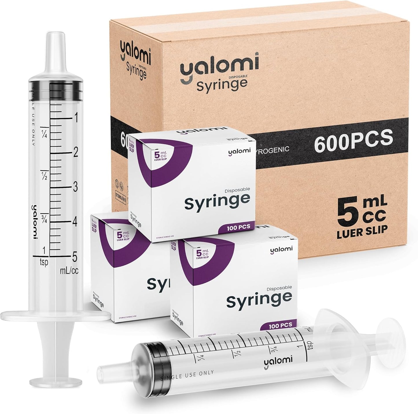 Bulk Case of 5mL Luer Slip Syringes for Healthcare & Industrial Use