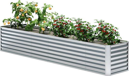 EKX Galvanized Raised Garden Bed Kit for Vegetables and Herbs