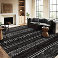 BESTSWEETIE 6x9 Area Rug Neutral Geometric Low Pile - Washable