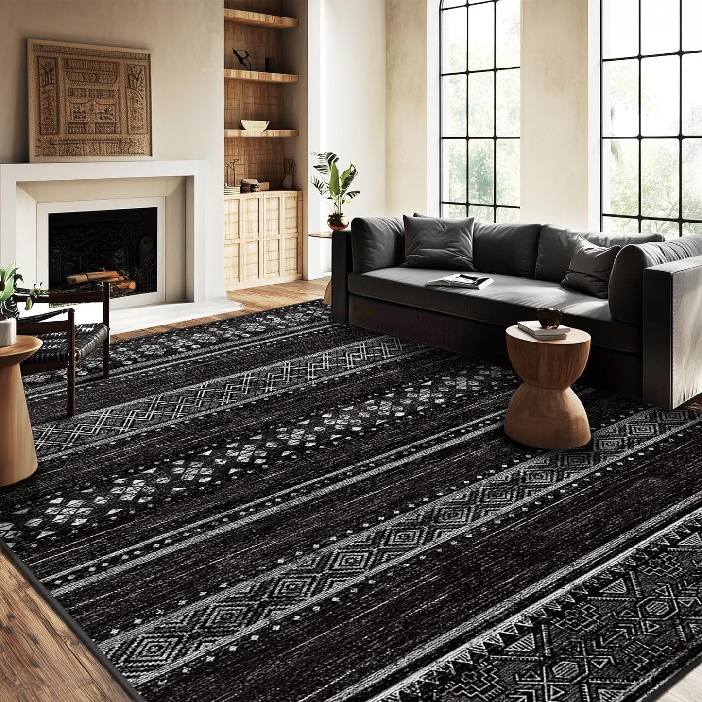 6x9 Area Rugs for Living Room - Washable Moroccan Design