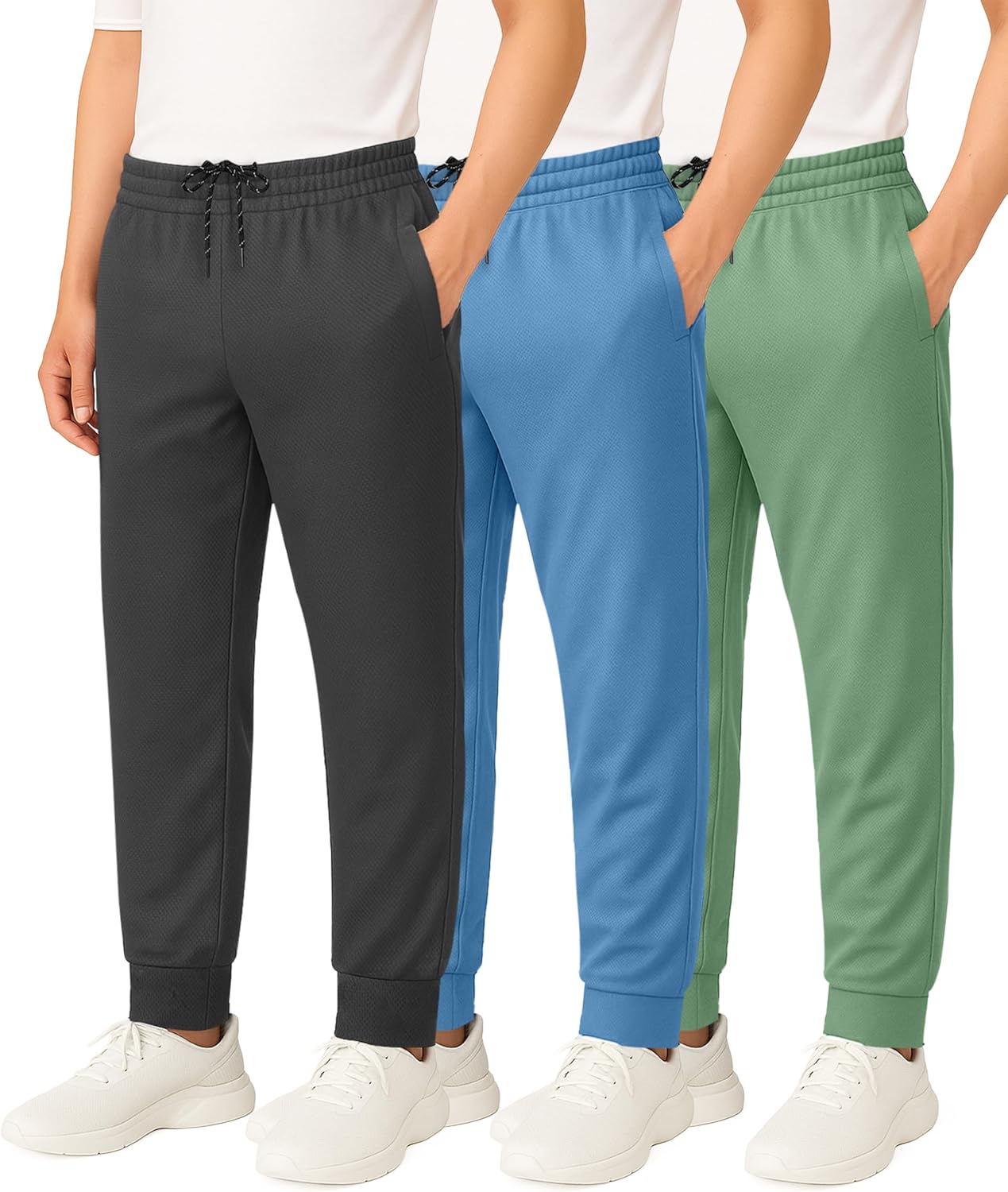 Real Essentials Boy's Mesh Jogger Sweatpants for Active Kids