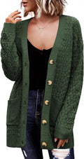 Zeagoo Womens Long Sleeve Chunky Cable Knit Cardigan - Open Front