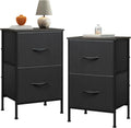 WLIVE Nightstand Set of 2 2-Drawer Dresser for Small Spaces - Compact