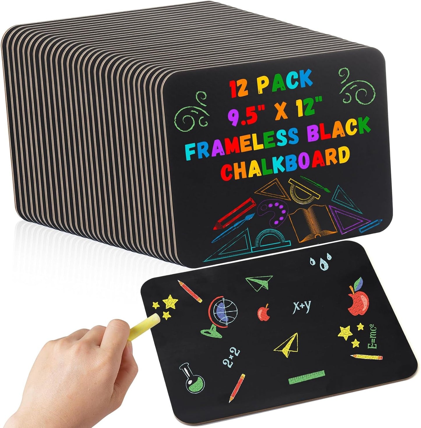 12 Pcs Chalk Board Set for Kids Classroom and Home Use