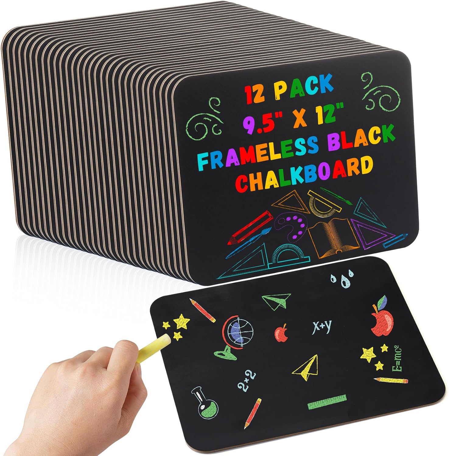 12 Pcs Chalk Board Set for Kids Classroom and Home Use