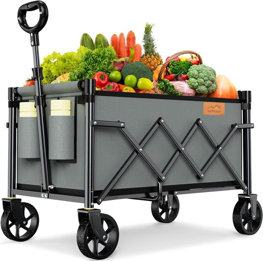 Collapsible Wagon Cart with 220lbs Capacity for Shopping