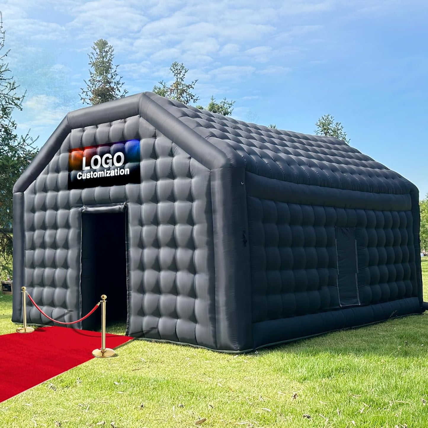 Portable Black Inflatable Disco Cube Tent - Perfect for Parties!