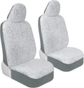 Carbella Plush Sherpa Fleece Seat Covers, 2 Pack Gray - Soft Cushioned