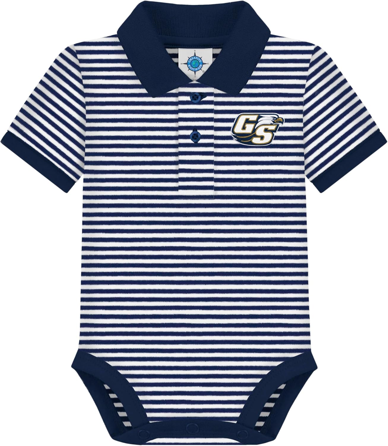 Creative Knitwear College Baby Striped Polo Bodysuit for Infants