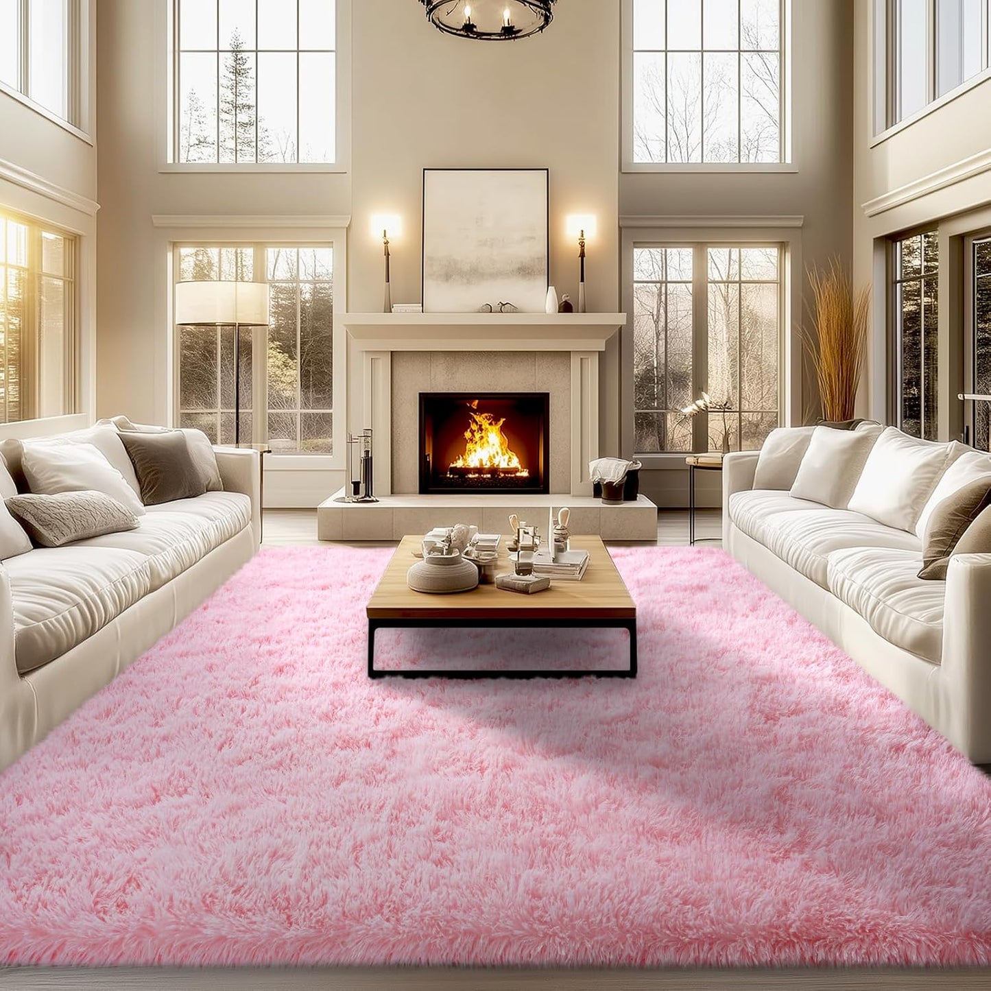 Soft Shag Area Rugs 9x12 for Living Room and Bedroom Decor