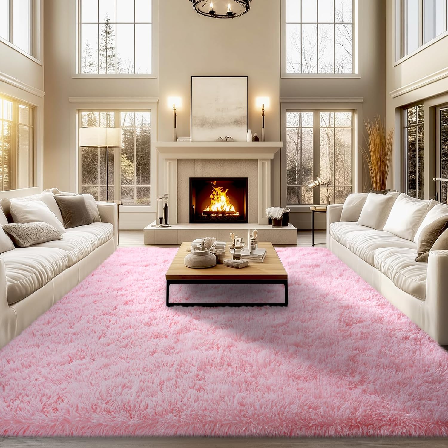 Soft Shag Area Rugs 9x12 for Living Room and Bedroom Decor