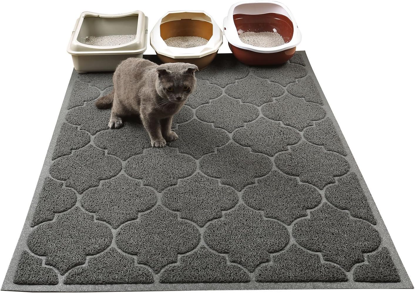 XL Cat Litter Mat, Phthalate-Free, Easy Clean, Soft Paws, Durable