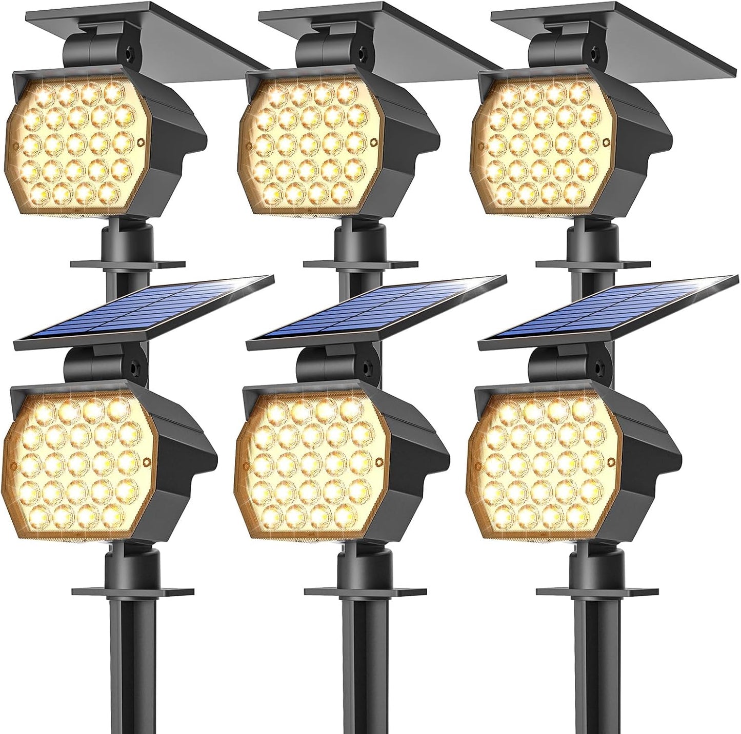 NIORSUN Solar Spot Lights Outdoor with 23 LEDs for Gardens