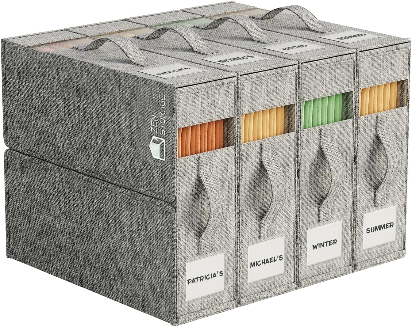 4Pack Sheet Organizers for Linen Closet - Dustproof Storage Boxes