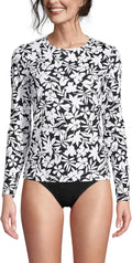 Lands' End Women's Modest Swim Tee Rash Guard for Sun Protection