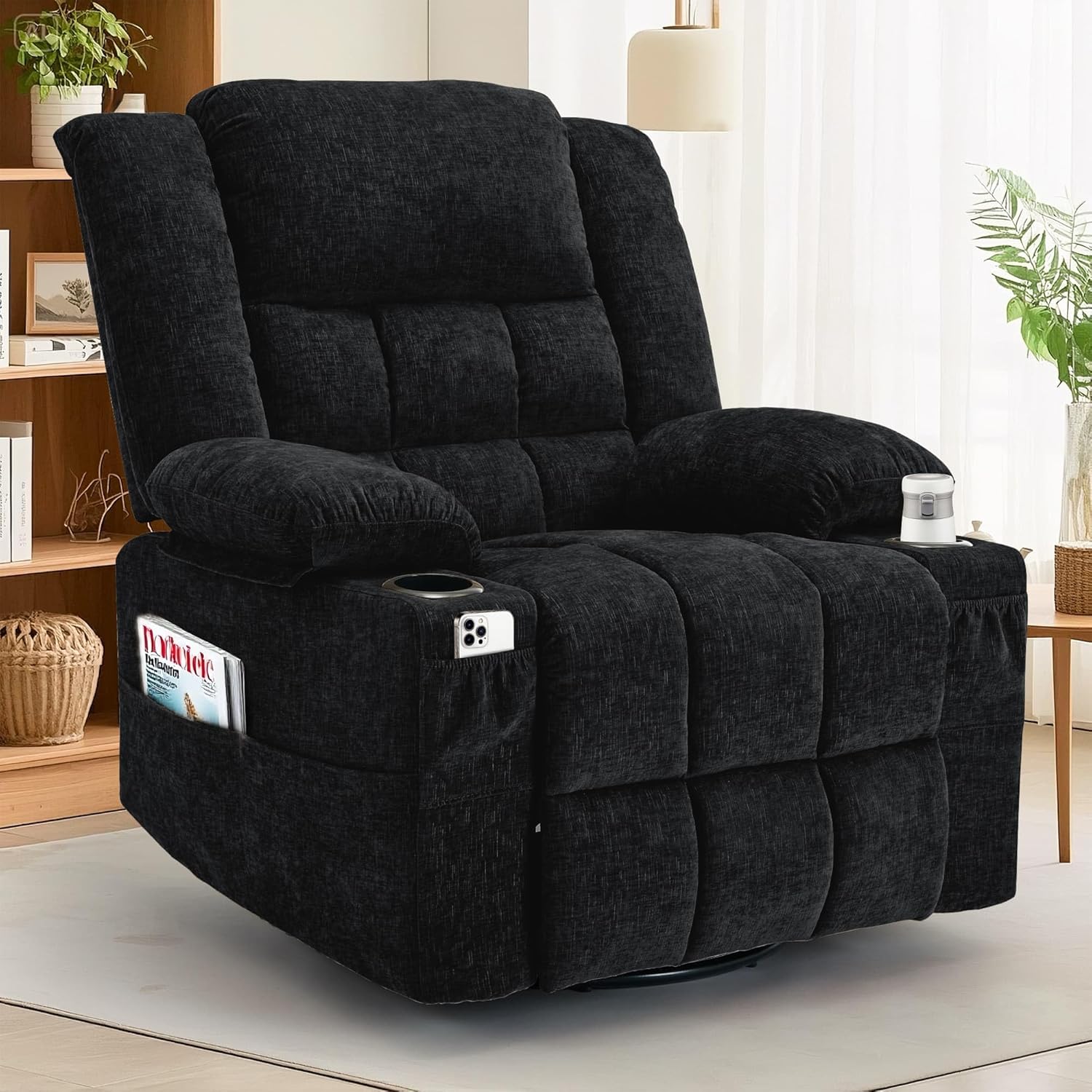 360 Swivel Rocker Recliner with Massage and Heating Features