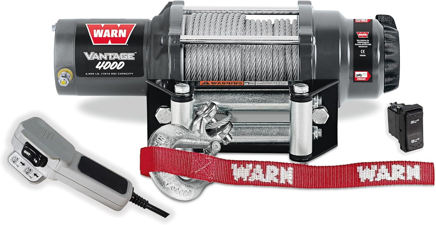 Warn Vantage 4000 Winch with 4000 lb Capacity and 55ft Rope