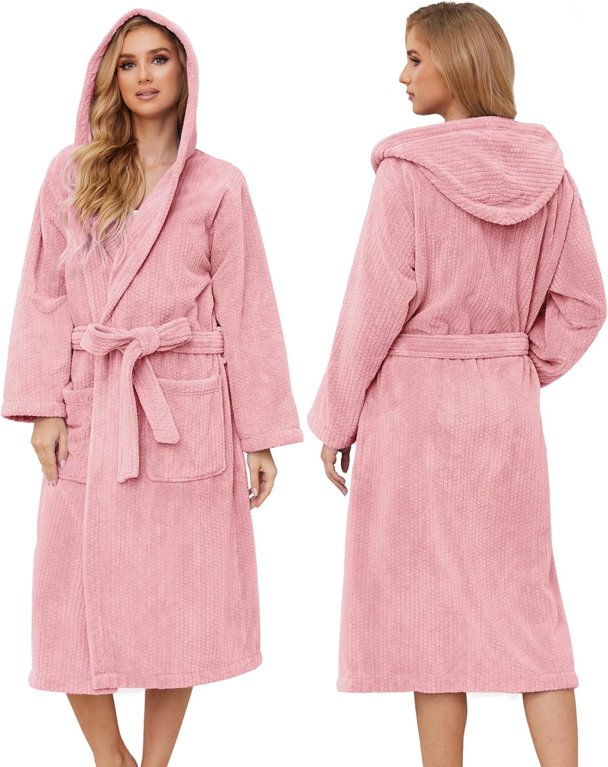 Hooded Bathrobes for Women - Soft Long Towel Robes for Comfort