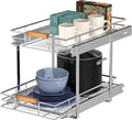 Pull Out Cabinet Organizer 11in W x 21in D - Two Tier Slide-Out Shelf