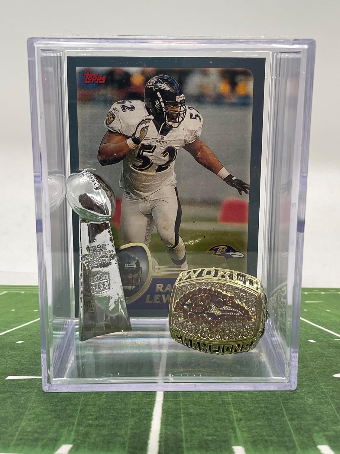 Baltimore Ravens Super Bowl XXXV Replica Ring & Lombardi Trophy