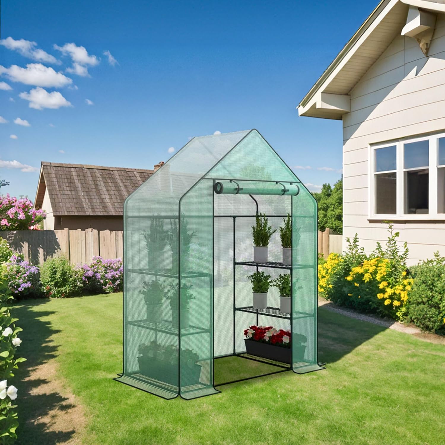 BBBuy Walk-in Greenhouse | 3 Tiers | Grow & Store Plants