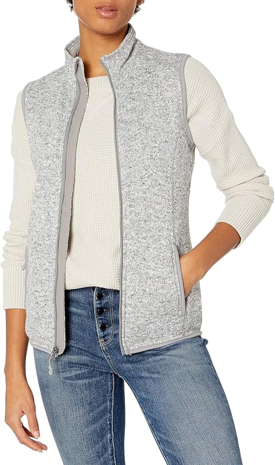 Women's Pacific Heathered Sweater Fleece Vest - Cozy Comfort