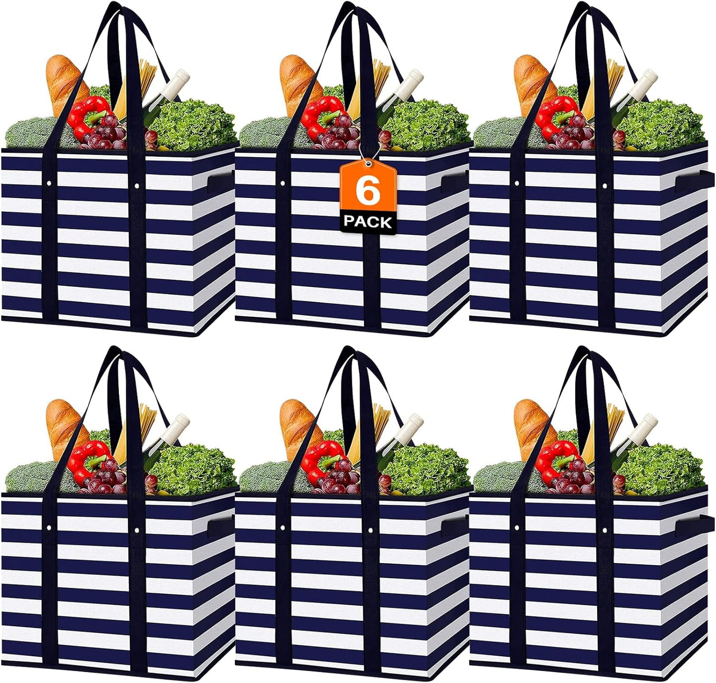Reusable Grocery Bags Large Water Resistant Tote Bags for Shopping