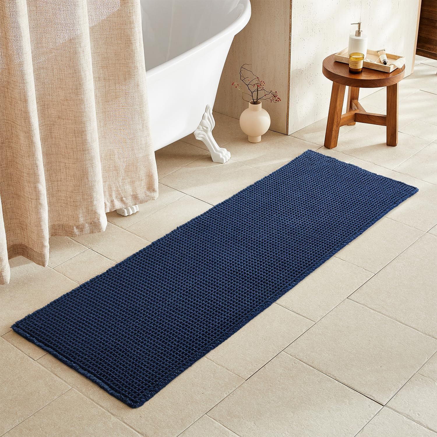 Waffle Runner Rug Bathroom Non Slip Washable Super Absorbent