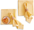 100% Linen Chambray Mustard Dinner Napkins Set of 4 - Athena