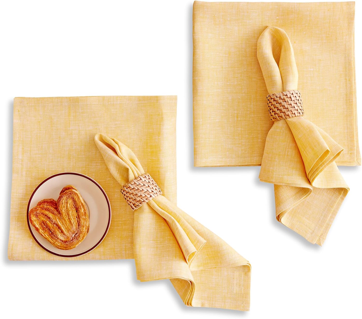 Solino Home Linen Cloth Napkins Set of 4 - 100% Pure Linen