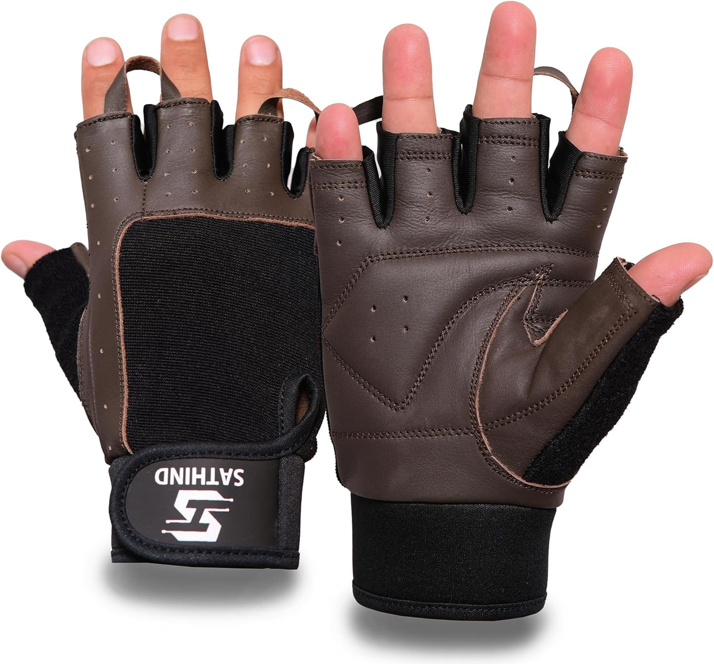 SATHIND Leather Workout Gloves - Enhanced Grip & Protection