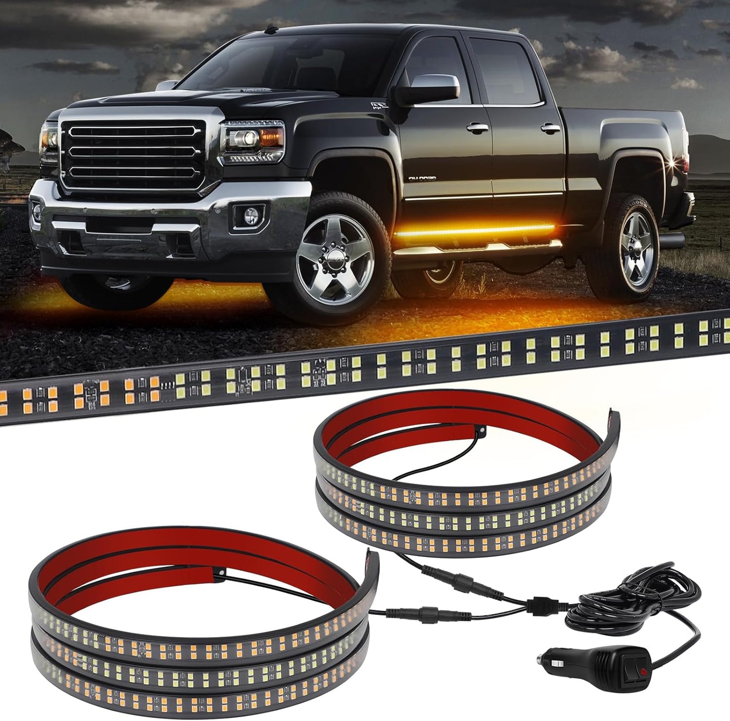 XRIDONSEN 2PCS 70 inch Amber Strobe Lights for Trucks Safety