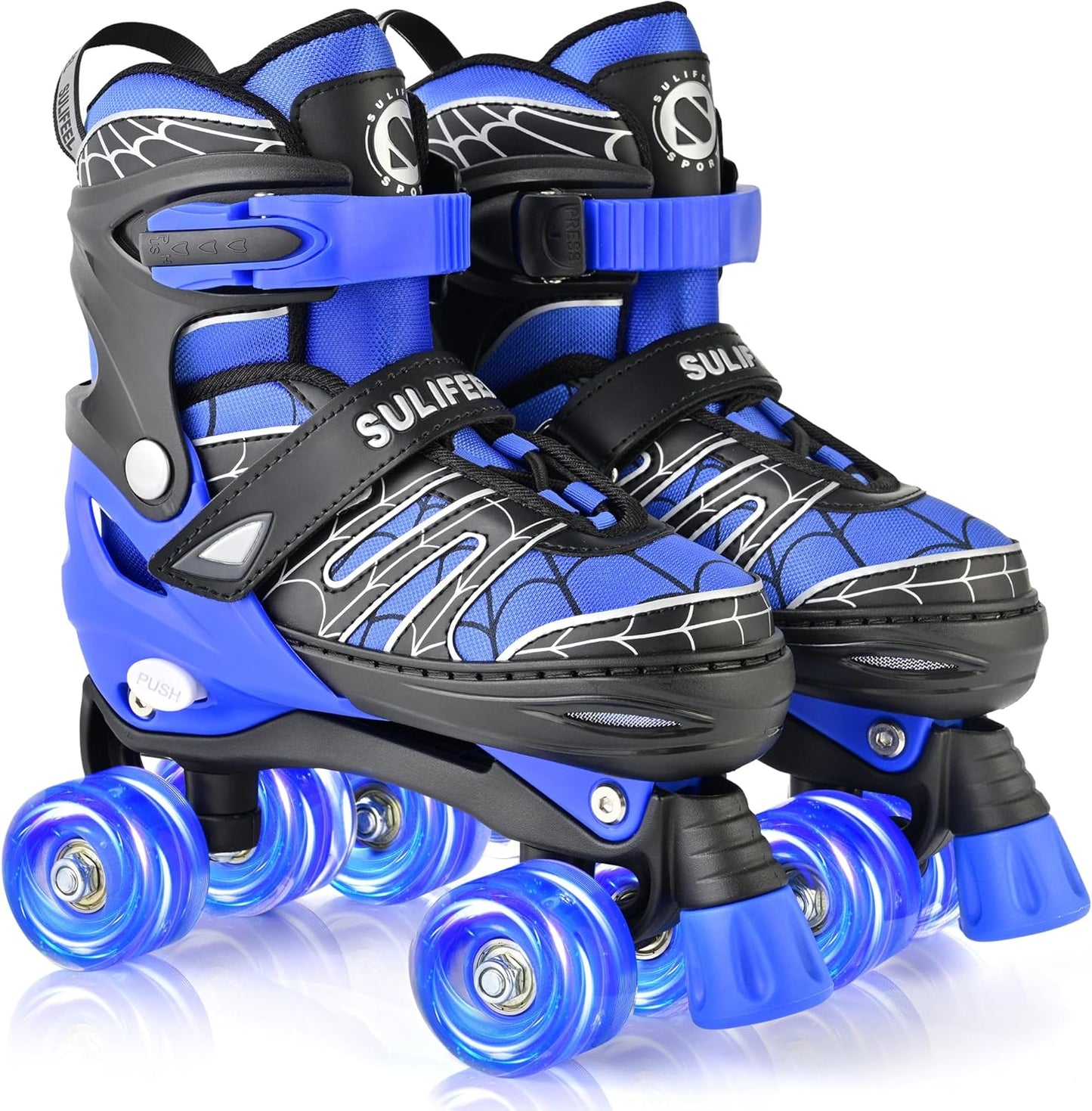 SULIFEEL Adjustable Kids Roller Skates for Ages 3-12 with Lights