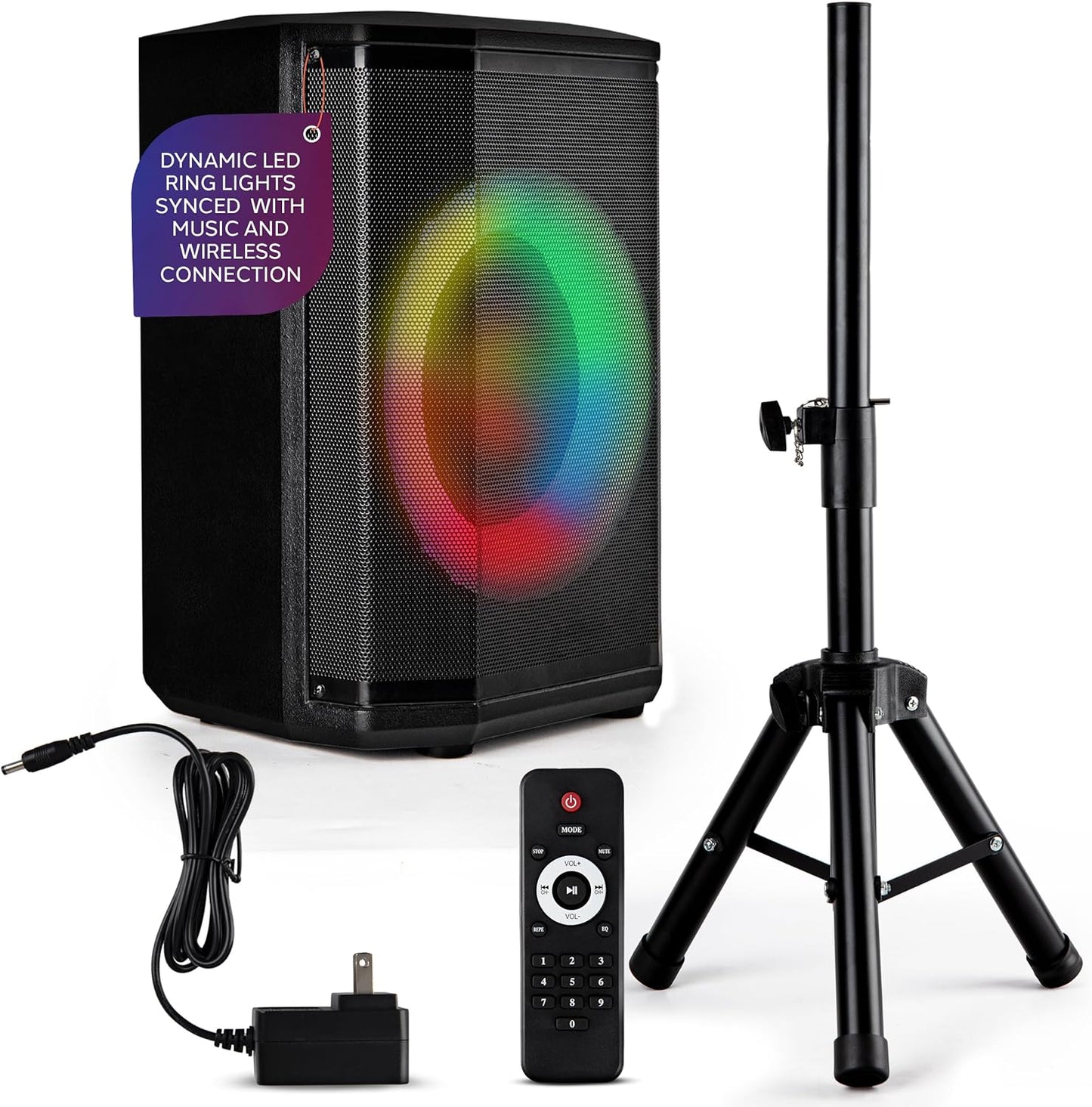 Pyle Portable Bluetooth Speaker with 8 Inch Woofer for Parties