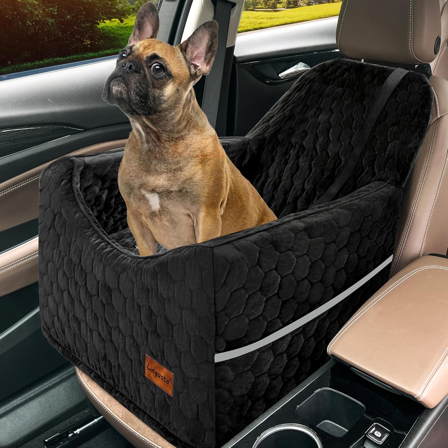 Memory Foam Dog Car Seat for Small Dogs up to 35lbs