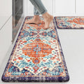 Anti Fatigue Kitchen Mat Set - Cushioned Boho Vintage Comfort