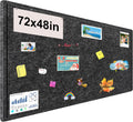 Large Bulletin Board Felt 72x48 in - Foldable Dark Gray Pin Board