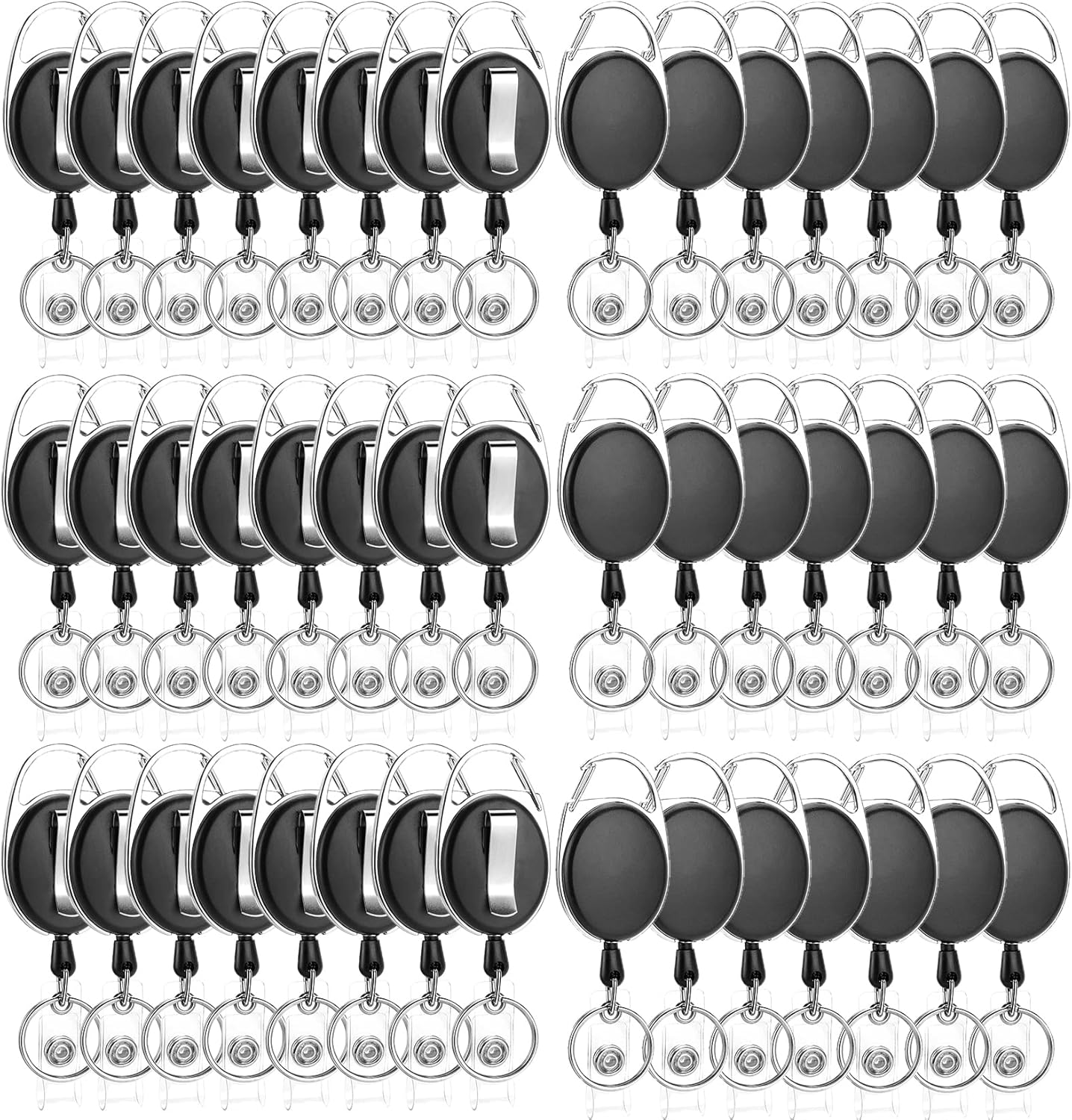 Retractable Badge Reel with Carabiner Clip for ID Holders