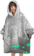 Glow in the Dark Dinosaur Fossil Blanket Hoodie for Kids - Cozy