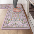 Anti Fatigue Kitchen Mats 20in x 47in + 20in x 32in - Cushioned Boho