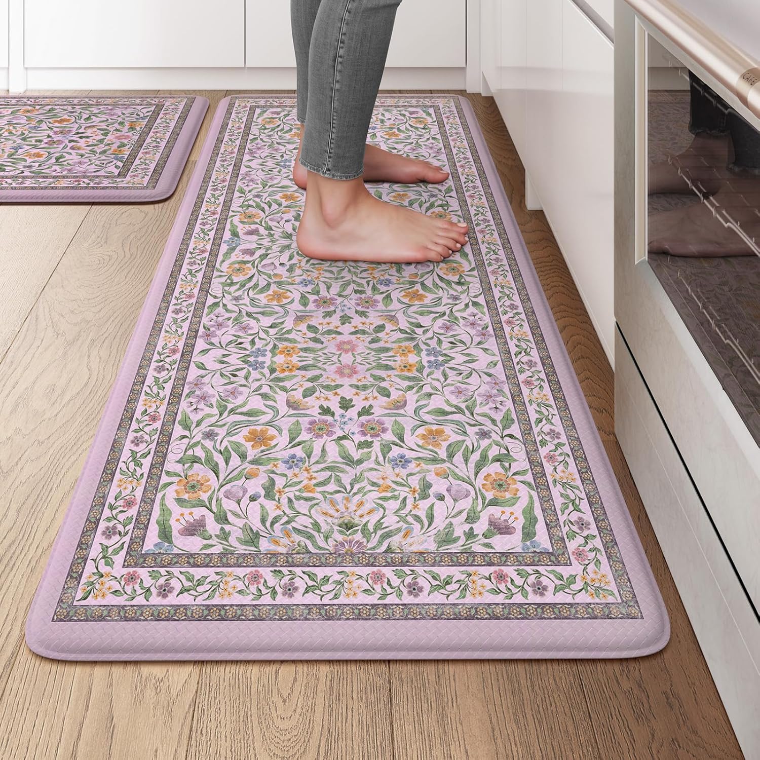 KIMODE Anti Fatigue Kitchen Mats Set of 2 for Comfort & Style