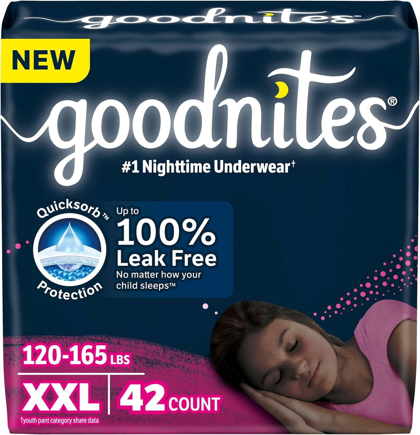 Goodnites Girls' Nighttime Underwear for Comfortable Sleep